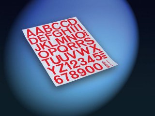 Sticker sheet letters and numbers (red) / 25mm
