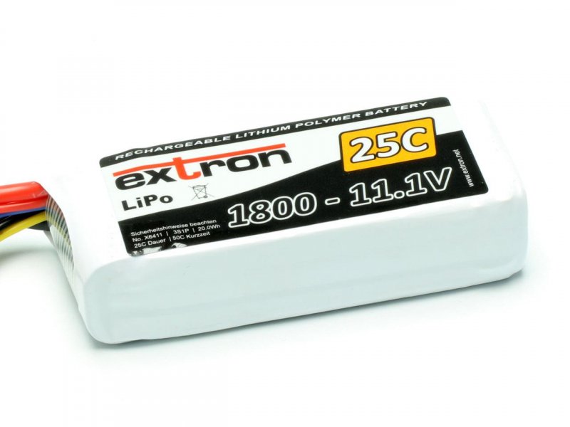 Batterie LiPo Extron X2 2200 MAh 11.1V - Pour Modèles RC, Connecteur XT60